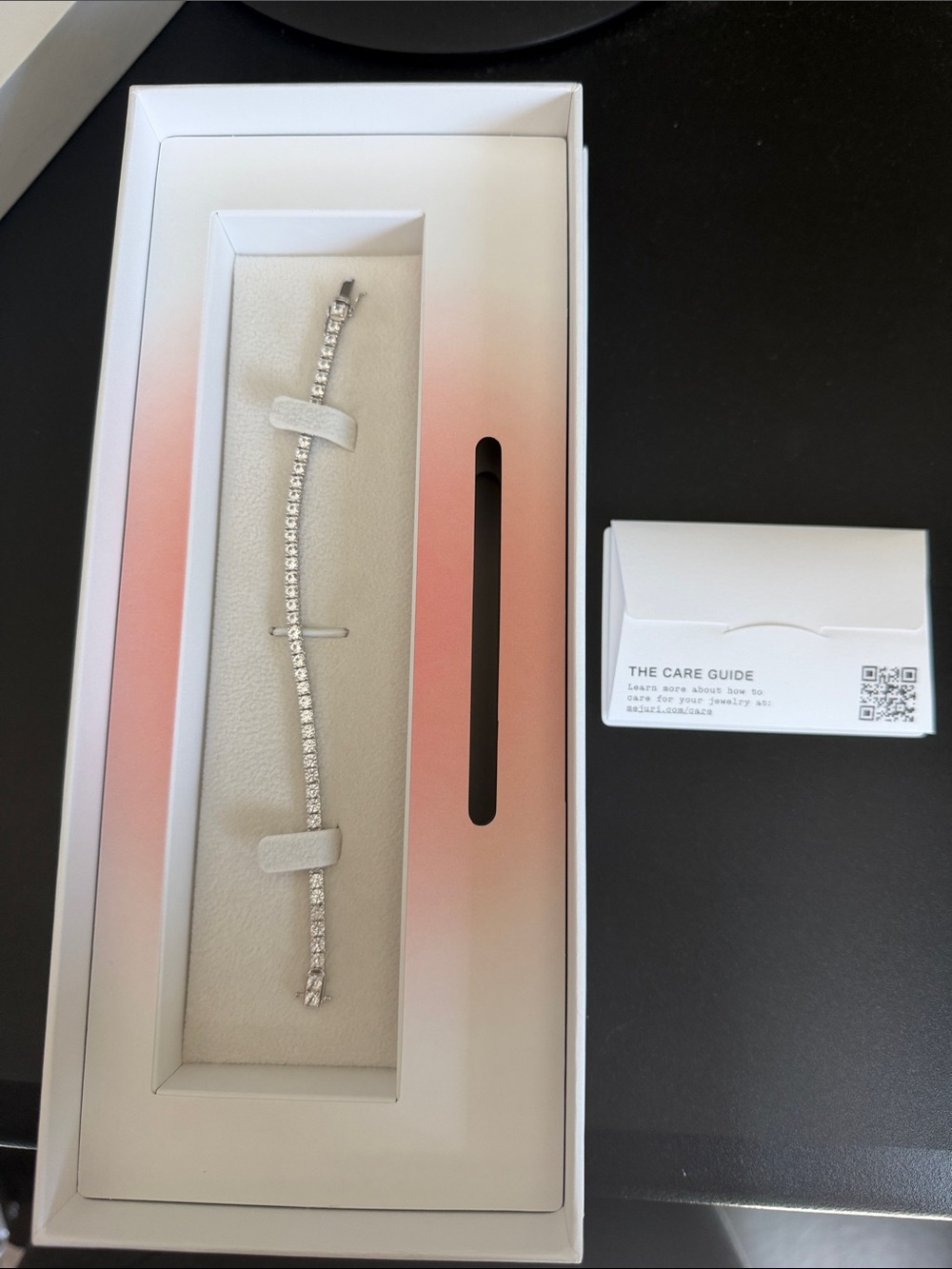 Mejuri Lab-Grown White Sapphire Tennis Bracelet | Sterling Silver | 7”